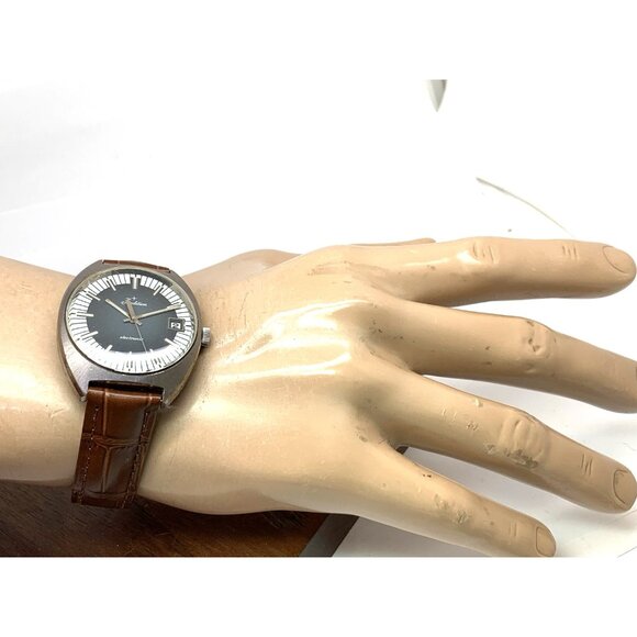 Sears Roebuck Co Tradition Electronic Men's Watch Swiss Quartz Gray White Dial - Picture 4 of 15